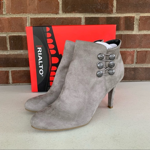 Rialto Women’s Cairo Fabric Closed Toe Ankle Boots, Light Grey US 9.5 M NEW - Picture 5 of 10